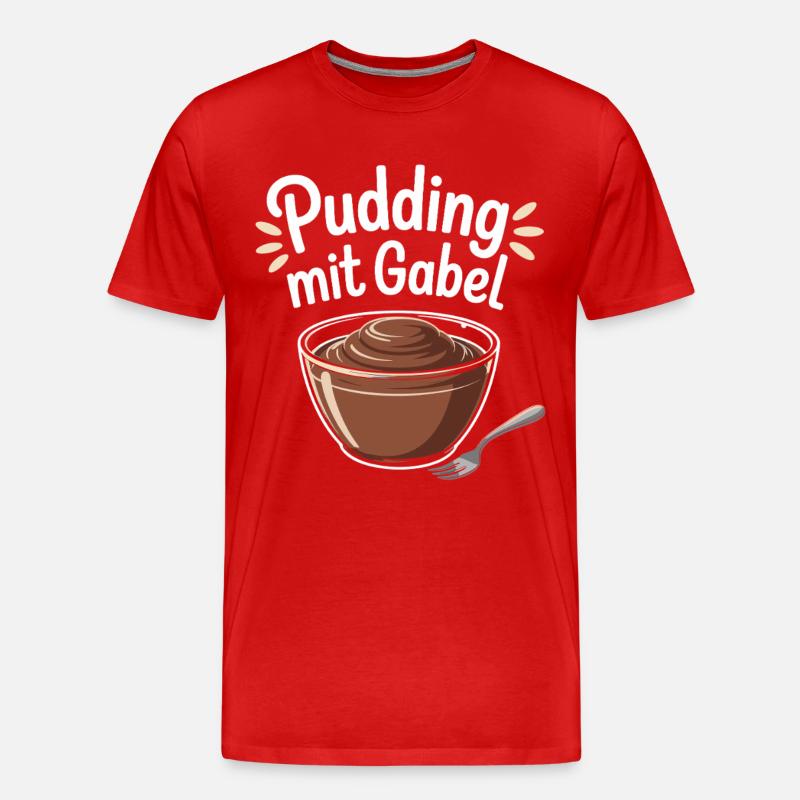 Pudding à la fourchette - T-shirt bio Premium Homme - rouge