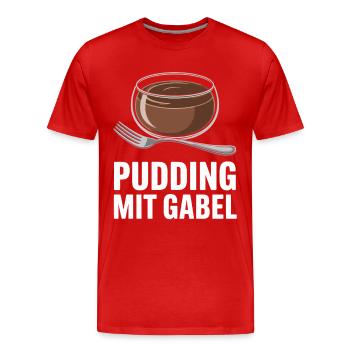 Pudding à la fourchette - T-shirt bio Premium Homme - rouge - Devant - Damien (186cm)