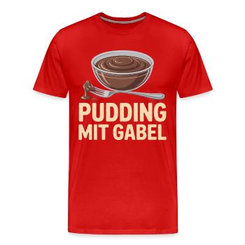Pudding à la fourchette - T-shirt bio Premium Homme - rouge - Devant - Damien (186cm)