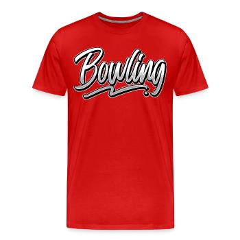 Bowling - Men's Premium Organic T-Shirt - red - Front - Damien (186cm)