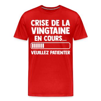 Twenties Crisis Gift Birthday Humor - Men's Premium Organic T-Shirt - red - Front - Damien (186cm)