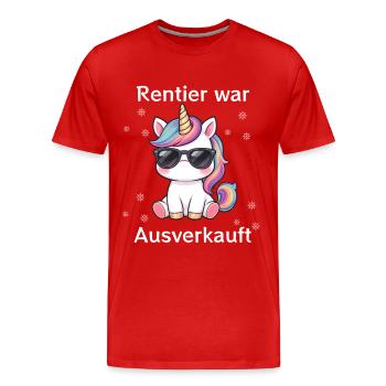 Reindeer was sold out - Men's Premium Organic T-Shirt - red - Front - Damien (186cm)