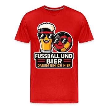 Football and Beer Germany Fan - Men's Premium Organic T-Shirt - red - Front - Damien (186cm)
