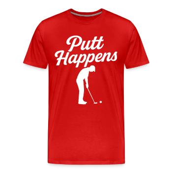 Lustiger Golf-Putt passiert Golfer-Humor - Männer Premium Bio T-Shirt - Rot - Vorne - Damien (186cm)