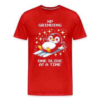 Broyage XP | Diapositive Niveau Humour - T-shirt bio Premium Homme - rouge - Devant - Damien (186cm)