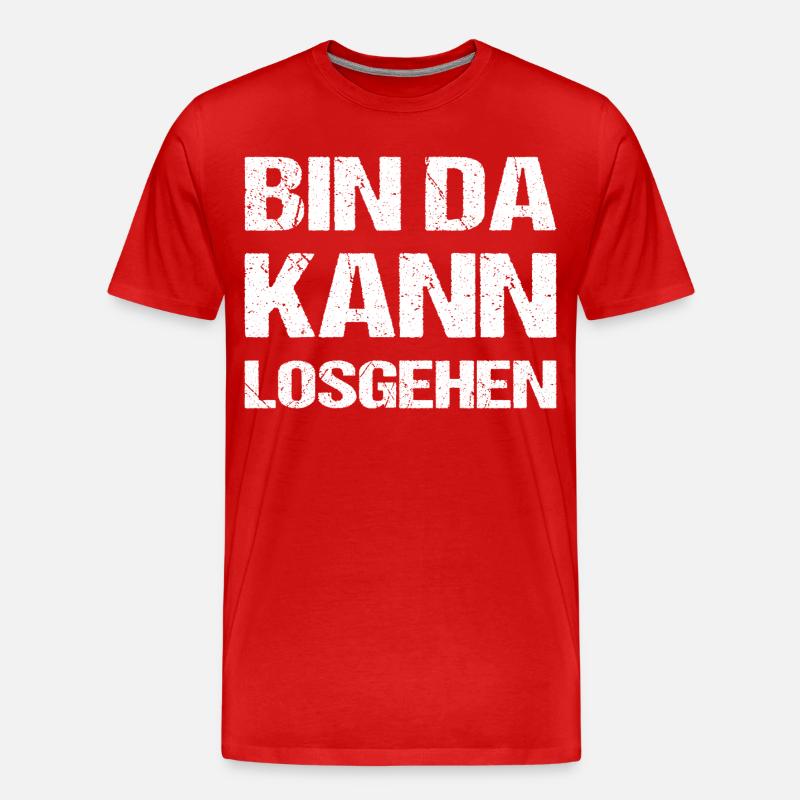 Bin da, kann losgehen - Männer Premium Bio T-Shirt - Rot