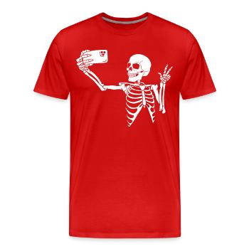 Ein letztes Selfie - Männer Premium Bio T-Shirt - Rot - Vorne - Damien (186cm)