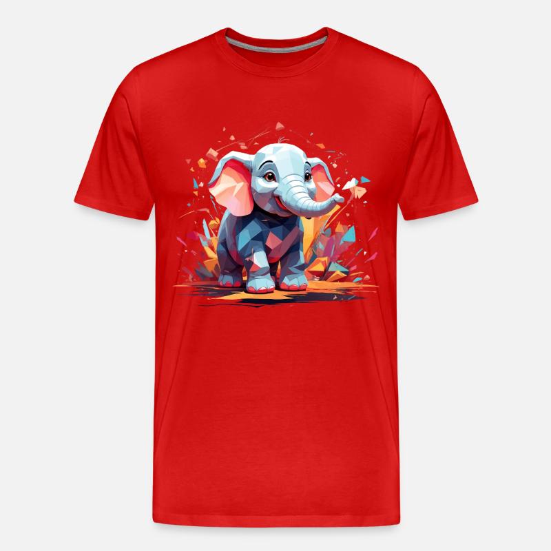 Explosion de couleur d’éléphant - T-shirt bio Premium Homme - rouge