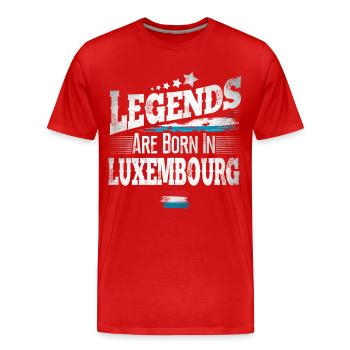 Luxembourg Anniversaire - T-shirt bio Premium Homme - rouge - Devant - Damien (186cm)