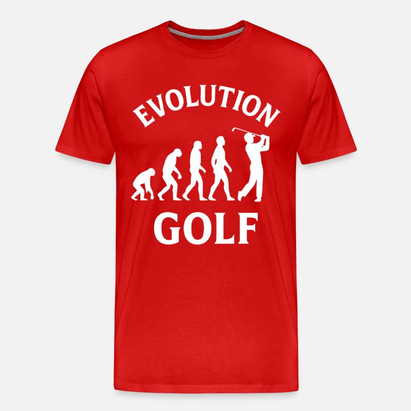 Evolution Golf Drôle de Golf Design - T-shirt bio Premium Homme - rouge