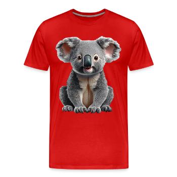 Koala - Männer Premium Bio T-Shirt - Rot - Vorne - Damien (186cm)