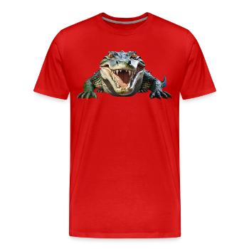 Crocodile - T-shirt bio Premium Homme - rouge - Devant - Damien (186cm)