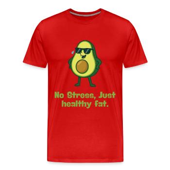 Avocado Relax Healthy Fat Theme Cartoon - Men's Premium Organic T-Shirt - red - Front - Damien (186cm)
