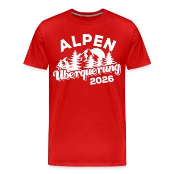 Alpen Überquerung 2026 - Wandern - Männer Premium Bio T-Shirt - Rot - Vorne - Damien (186cm)