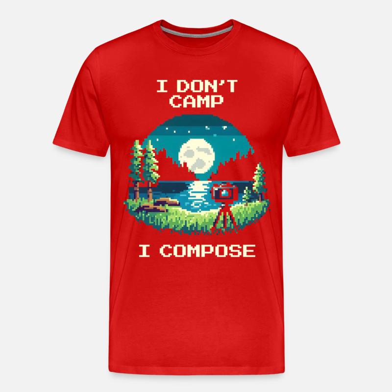 I don't camp, I compose | Composition - Men's Premium Organic T-Shirt - red