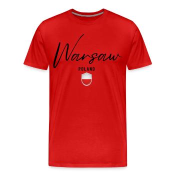 Elegantes Design Warschau, Warschau Polen - Männer Premium Bio T-Shirt - Rot - Vorne - Damien (186cm)