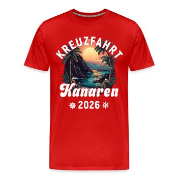 Kanaren Kreuzfahrt 2026 - Männer Premium Bio T-Shirt - Rot - Vorne - Damien (186cm)