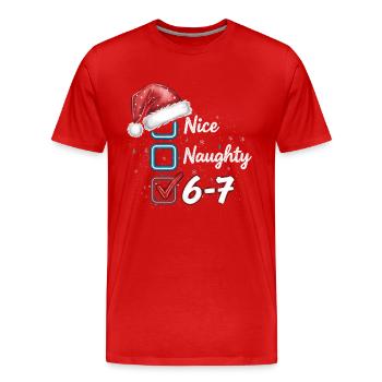 Nice Naughty 6-7 - Men's Premium Organic T-Shirt - red - Front - Damien (186cm)
