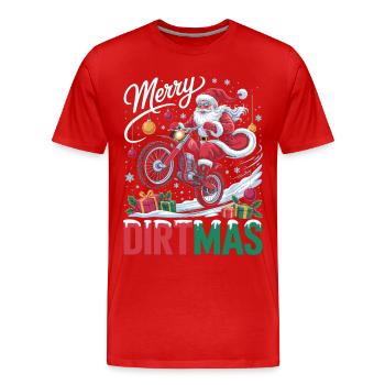 Merry Dirtmas Motorrad Xmas Geschenk - Männer Premium Bio T-Shirt - Rot - Vorne - Damien (186cm)