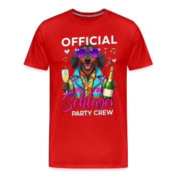 Équipe officielle de Schlager Party - T-shirt bio Premium Homme - rouge - Devant - Damien (186cm)