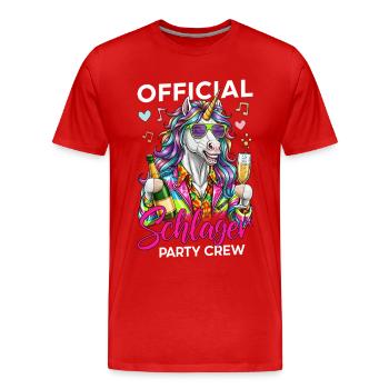 Équipe officielle de Schlager Party - T-shirt bio Premium Homme - rouge - Devant - Damien (186cm)