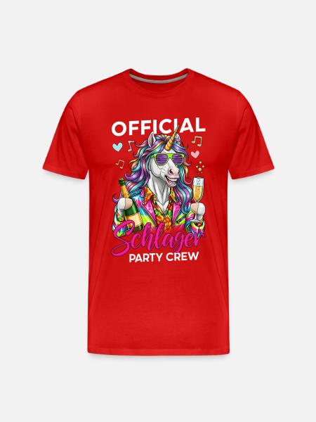 Official Schlager Party Crew - Men's Premium Organic T-Shirt - red