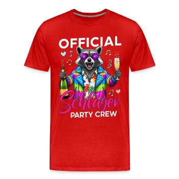 Official Schlager Party Crew - Männer Premium Bio T-Shirt - Rot - Vorne - Damien (186cm)