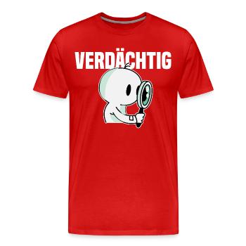 Détective - T-shirt bio Premium Homme - rouge - Devant - Damien (186cm)