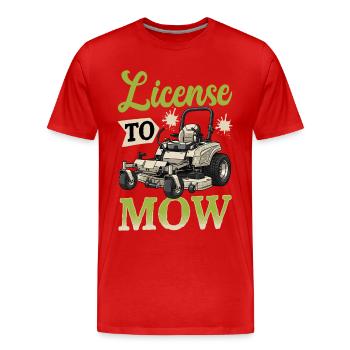 Permis de tondre - T-shirt bio Premium Homme - rouge - Devant - Damien (186cm)