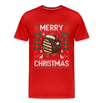 Kalter Hund Weihnachten Lustig Ugly Christmas - Männer Premium Bio T-Shirt - Rot - Vorne - Damien (186cm)