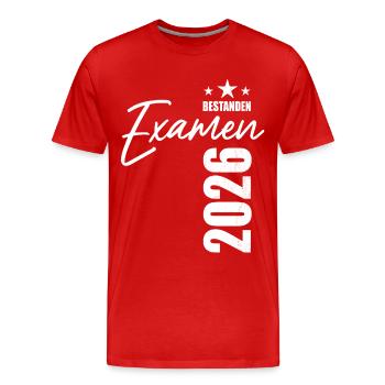 Exam passed in 2026 - exam - success - Men's Premium Organic T-Shirt - red - Front - Damien (186cm)