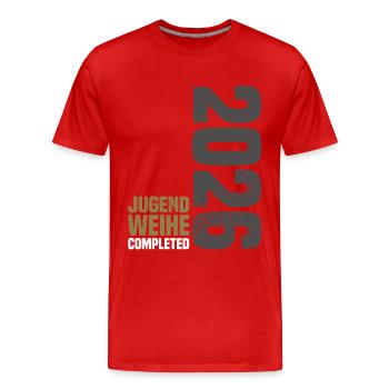 Jugendweihe 2026 - Männer Premium Bio T-Shirt - Rot - Vorne - Damien (186cm)
