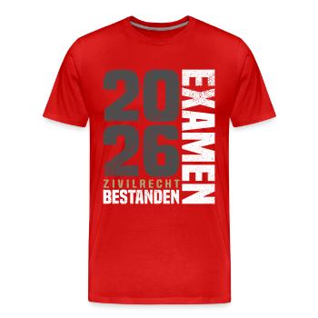 Examen Zivilrecht 2026 - Männer Premium Bio T-Shirt - Rot - Vorne - Damien (186cm)