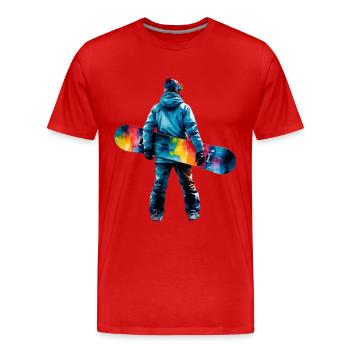 Color Explosion Snowboarders - Men's Premium Organic T-Shirt - red - Front - Damien (186cm)