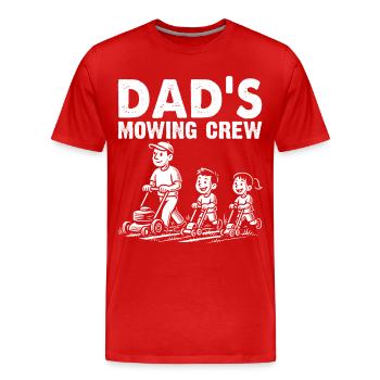 Dad's Mowing Crew - Men's Premium Organic T-Shirt - red - Front - Damien (186cm)