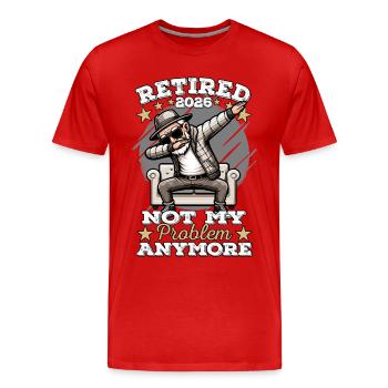 Pensioner 2026, Retirement Man, Retirement, Legend - Men's Premium Organic T-Shirt - red - Front - Damien (186cm)