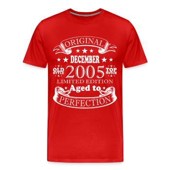 2005 December 2005 Jubilee December 2005 - Men's Premium Organic T-Shirt - red - Front - Damien (186cm)