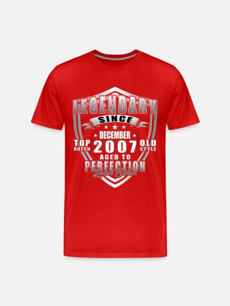 Décembre 2007 Jubilé 2007 Légendes Décembre - T-shirt bio Premium Homme - rouge
