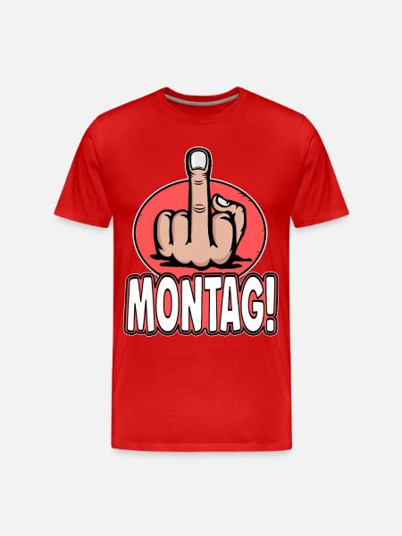 Middle Finger Stinky Finger Monday Design - Men's Premium Organic T-Shirt - red