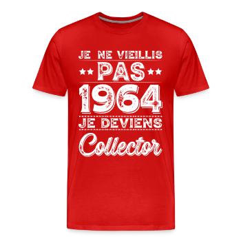 I Don't Age 1964 I Become a Collector - Men's Premium Organic T-Shirt - red - Front - Damien (186cm)
