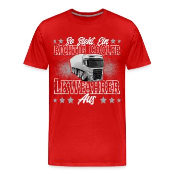Lkw Fahrer - Männer Premium Bio T-Shirt - Rot - Vorne - Damien (186cm)