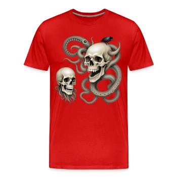 SKULL #1 - dark hell - T-shirt bio Premium Homme - rouge - Devant - Damien (186cm)