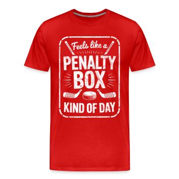 Dicton de la Journée du hockey sur glace : Penalty Box Kind of Day - T-shirt bio Premium Homme - rouge - Devant - Damien (186cm)