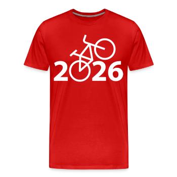 Radtour 2026, Mountainbike 2026, Fahrrad 2026 - Männer Premium Bio T-Shirt - Rot - Vorne - Damien (186cm)