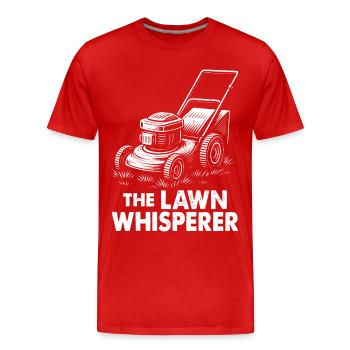 Le chuchoteur de pelouse - T-shirt bio Premium Homme - rouge - Devant - Damien (186cm)