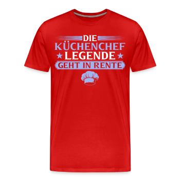 Chef légendaire à la retraite - T-shirt bio Premium Homme - rouge - Devant - Damien (186cm)