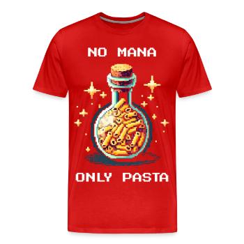 No Mana | Only Pasta Prepping Humor - Männer Premium Bio T-Shirt - Rot - Vorne - Damien (186cm)