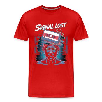 Signal Lost Cassette Ghost - Men's Premium Organic T-Shirt - red - Front - Damien (186cm)
