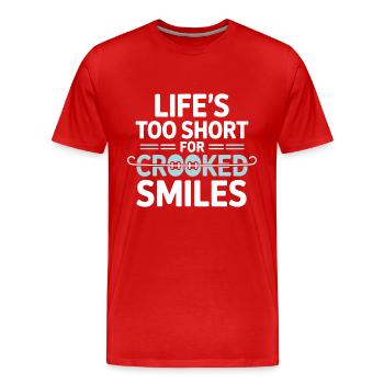 Zahnärzte Motivation für die gerade Ausrichtung - Männer Premium Bio T-Shirt - Rot - Vorne - Damien (186cm)