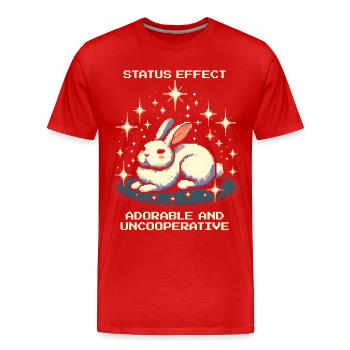 Adorable et peu coopératif | Humeur du lapin - T-shirt bio Premium Homme - rouge - Devant - Damien (186cm)